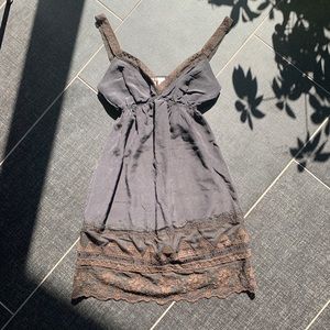 Barneys New York CO-OP Black & Brown Slip Dress